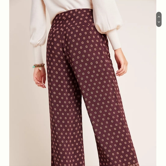 NWT Anthropologie Marsden Wide Leg Pants Office size 4 color Geo Print - Picture 2 of 10